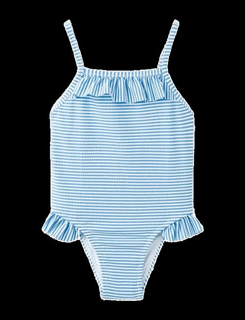 Mango | Ruffled Striped Swimsuit | 98