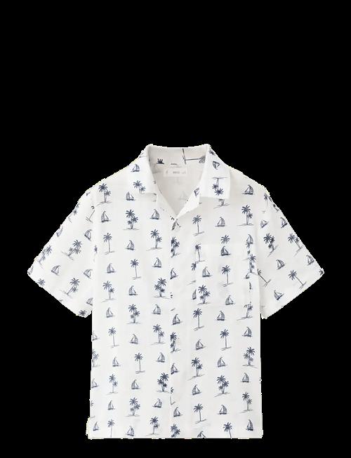 Mango | Palm Tree Print Cotton Shirt | 140