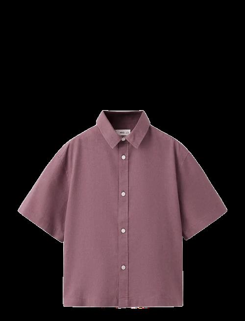 Mango | Short Sleeve Linen-Blend Shirt | 122