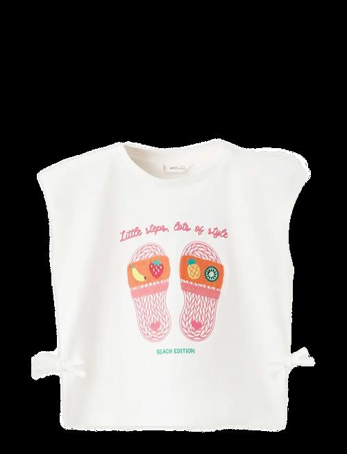 Se Mango | Printed Cotton T-Shirt With Ties | 86 hos Booztlet