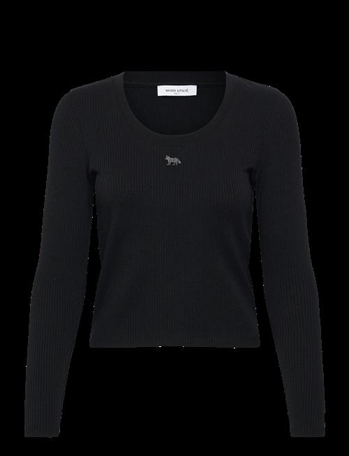 Maison Kitsune | Ribbed Baby Fox Long Sleeve Tee-Shirt | S