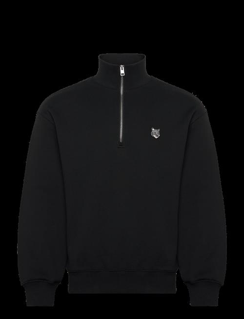 Maison Kitsune | Grey Fox Head Patch Comfort Half Zipped Sweatshirt | XXL
