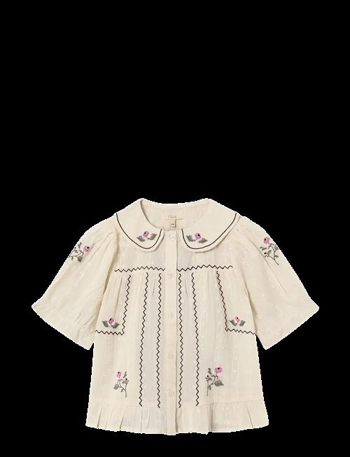 Fliink | Dobby Ss Rose Embr Blouse | 110