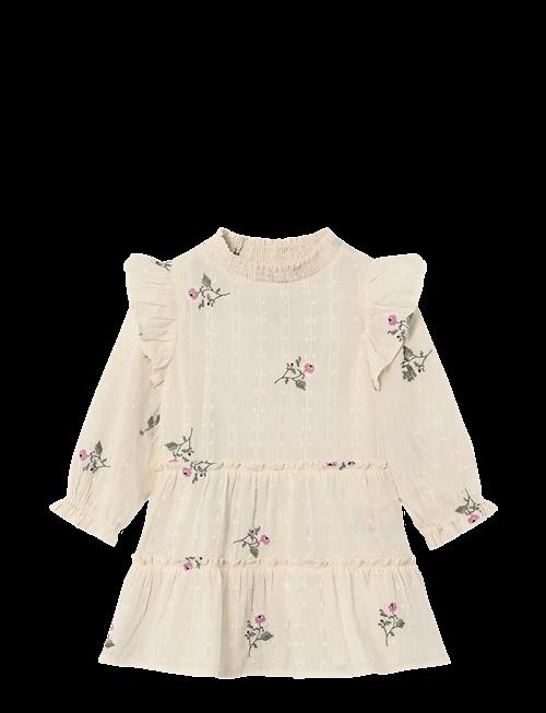 Fliink | Dobby Ls Rose Embr Dress | 98