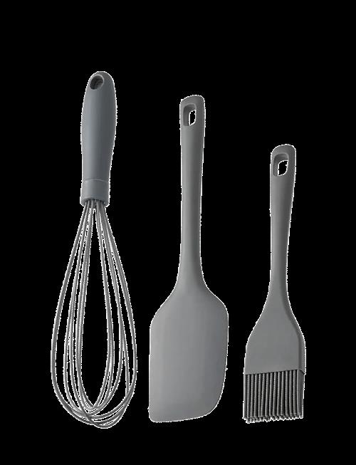 Dorre | Cookie Silicone Utensil Set: Whisk 39 Cm, Brush 20 Cm, Spatula 27 Cm | 6.5X 31X 6.5