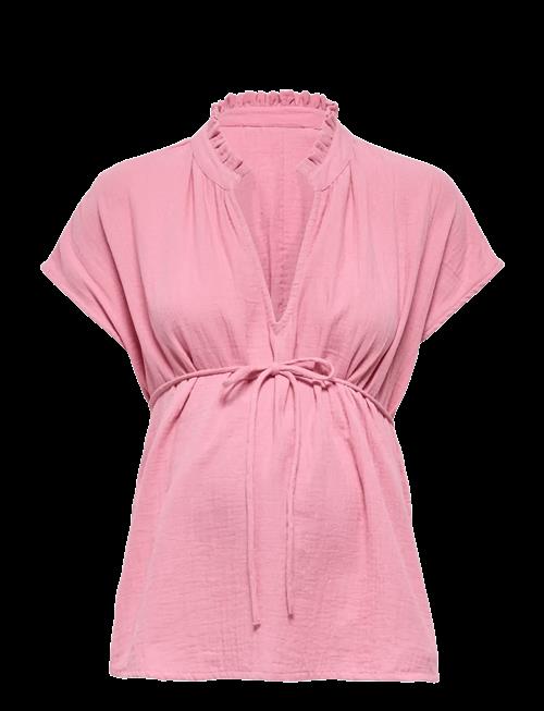 Only Maternity | Olmthyra S/S V-Neck Top Wvn | L
