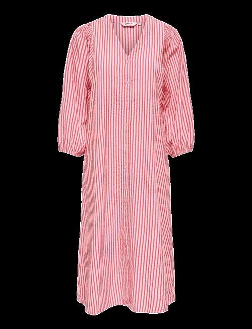 ONLY | Onlrolly L/S Midi Stripe Dress Cs Wvn | L