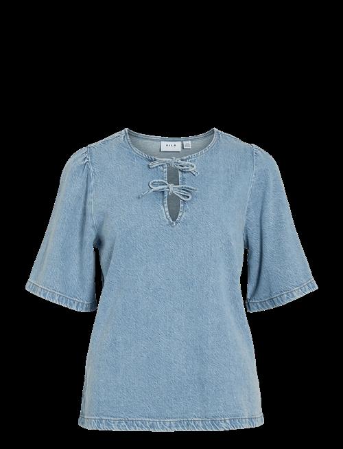 Vila | Vikiki O-Neck 2/4 Tie Denim Top | 44