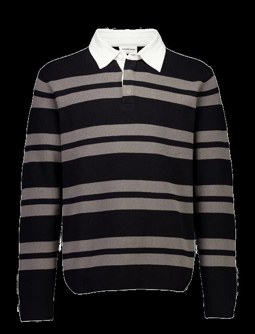 Lindbergh | Knitted Striped L/S Rugby Shirt | M