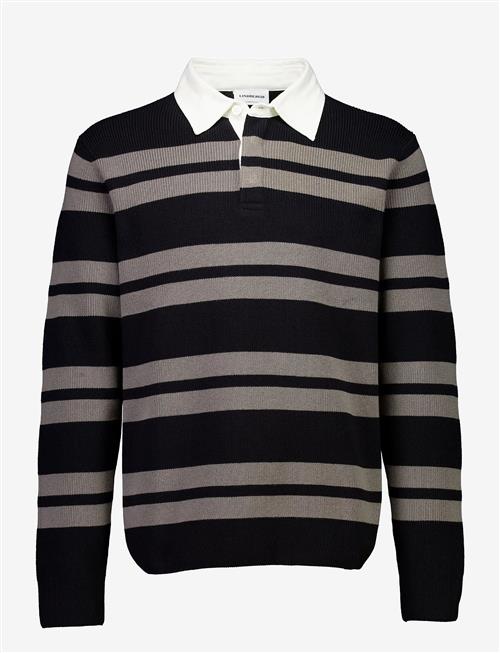 Lindbergh | Knitted Striped L/S Rugby Shirt | XXL