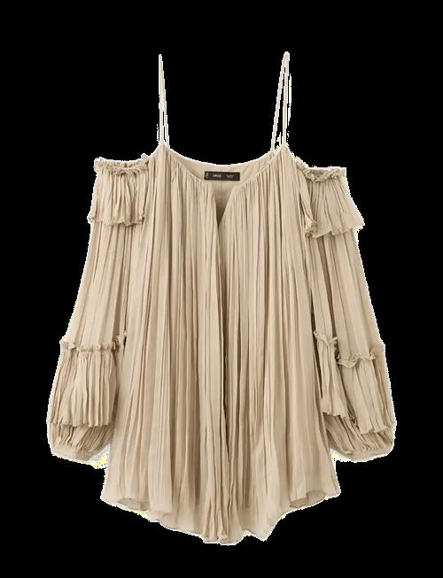 Mango | Pleated Short Dress With Bateau Neckline | S