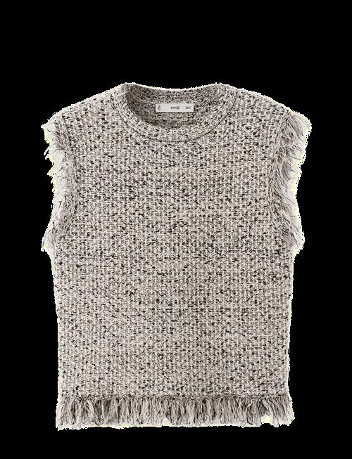 Mango | Tweed Top With Frayed Edge Finish | XS