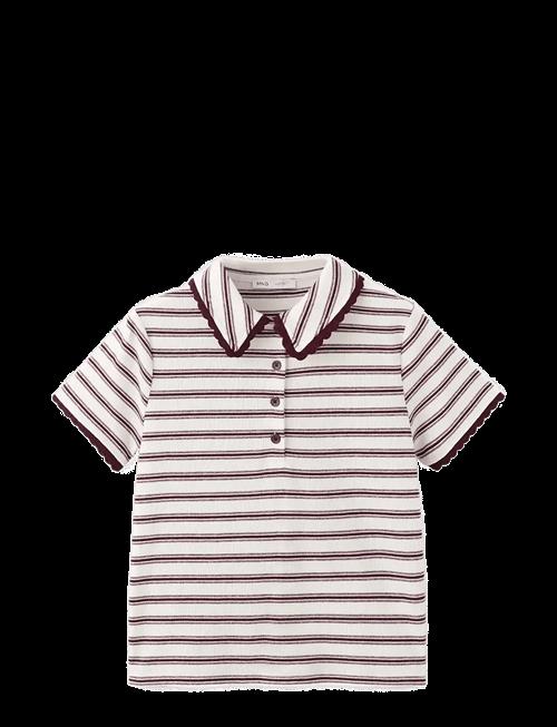 Mango | Scalloped Striped Polo | S