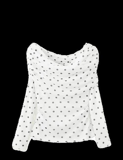 Mango | Polka Dot Strapless Top | XL