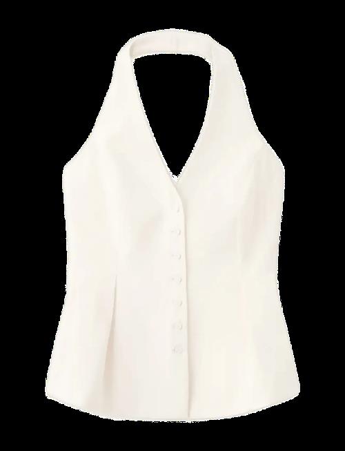 Mango | Peplum Top With Halter Neck | L
