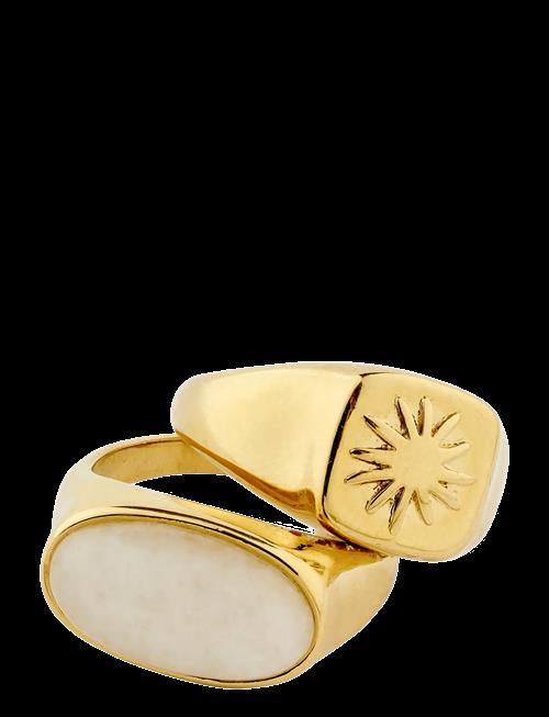 Pilgrim | Prism Rings 2-In-1 Set, Gold-Plated | ONE SIZE