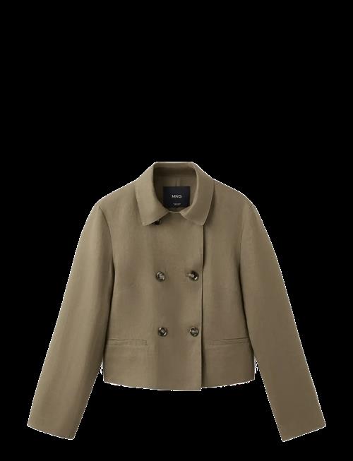 Mango | Double-Breasted Linen Jacket | L