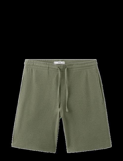 Mango | Textured Cotton Bermuda Shorts With Drawstring | L