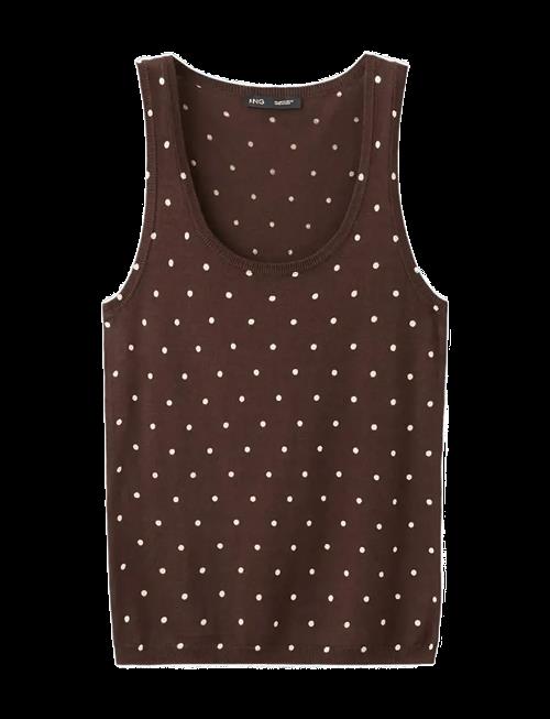 Mango | Polka-Dot Knitted Top | S