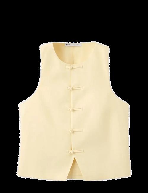 Mango | Linen Toggle Waistcoat | M
