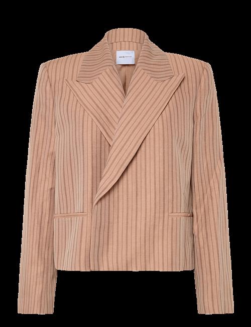 Mango | Linen Cropped Striped Blazer | XL