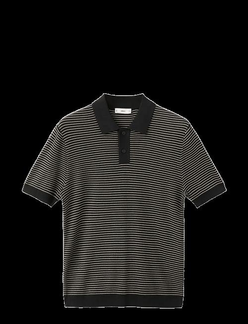 Mango | Striped Knit Cotton Polo Shirt | M