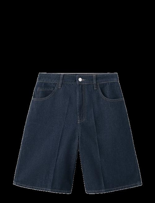 Mango | High-Waist Straight-Fit Denim Shorts | 42