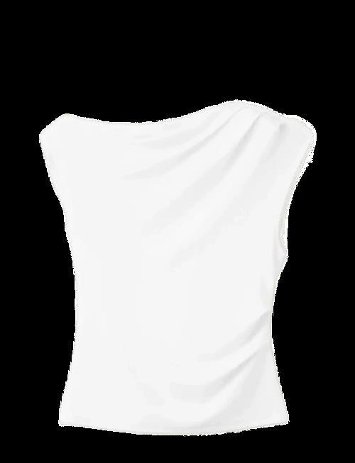 Mango | Asymmetric Ruched Top | L