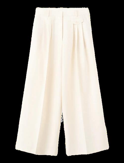 Mango | Straight Cotton Trousers With Pleats | 36