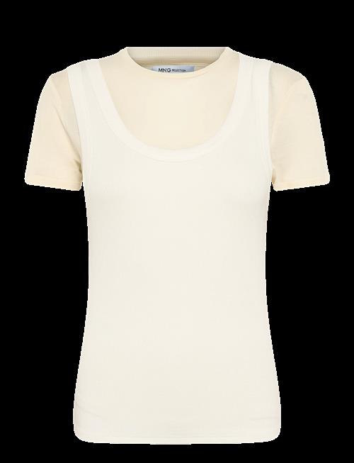 Mango | Two-Tone Contrast T-Shirt | L