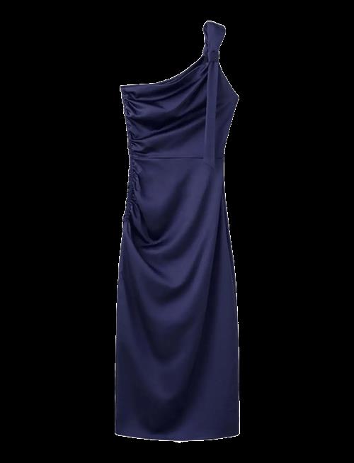 Mango | Asymmetric Side Ruched Dress | M