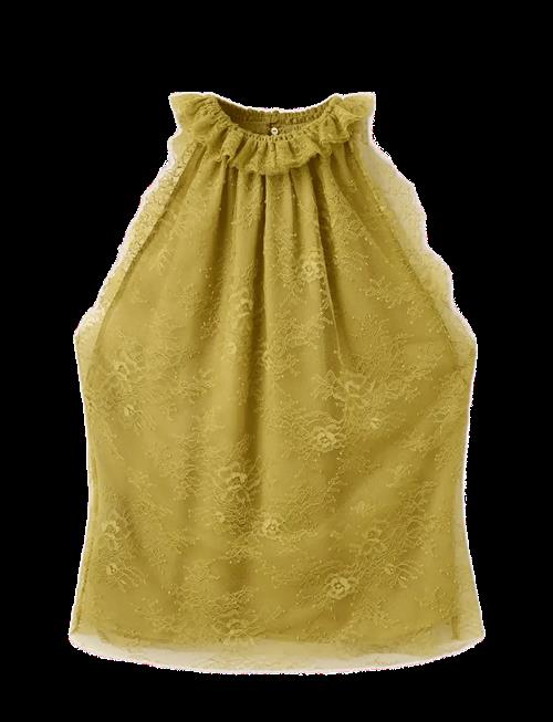 Mango | Lace Top With Ruff Collar | M