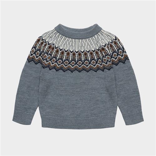 FUB Fair Isle-trøje Steel  Steel 100 cm Uld Grå  100 cm  Drenge, Piger
