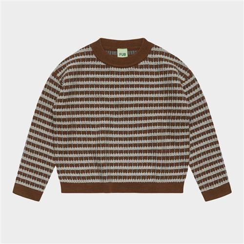 FUB Multi-sweater Hazel Melange  Light Grey Melange Steel  Hazel Melange  Light Grey Melange Steel 140 cm Uld Brun  140 cm  Drenge, Piger