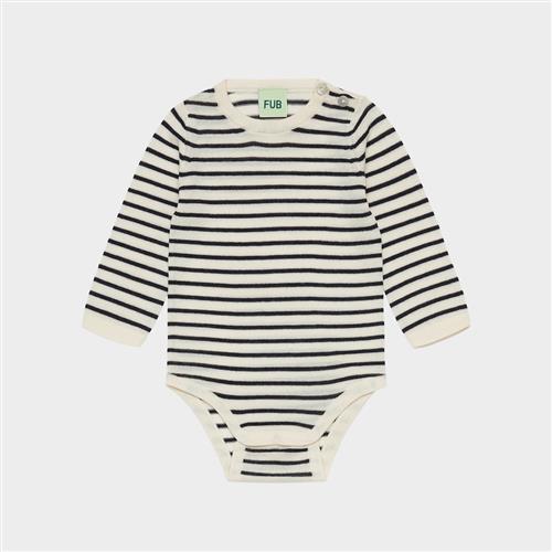 FUB Baby Body Ecru Navy  Ecru Navy 68 cm Uld Marineblå  68 cm  Drenge, Piger