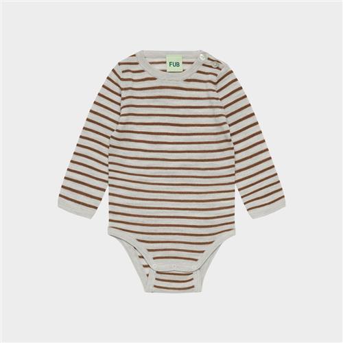 FUB Baby Body Light Grey Melange Hazel Melange  Light Grey Melange Hazel Melange 62 cm Uld Grå  62 cm