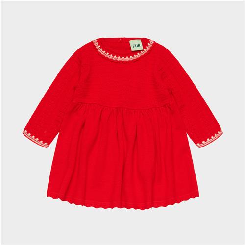 FUB Babykjole Classic Red  Classic Red 62 cm Uld Rød  62 cm  Piger