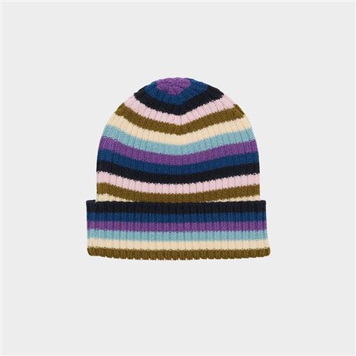 FUB Ribbeanie Multi Stripe (02)  Multi Stripe (02) 90/100 cm Uld Blå  90/100 cm  Drenge