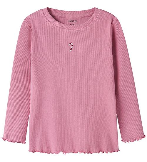 Name It Bluse - Rib - NmfVivemmas - Wild Rose/Candy Cane