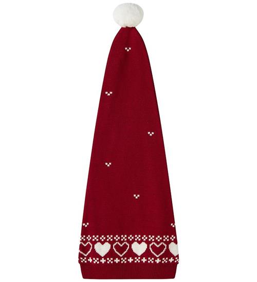 Name It Nissehue - Strik - NmnRismas - Red Dahlia/Hearts
