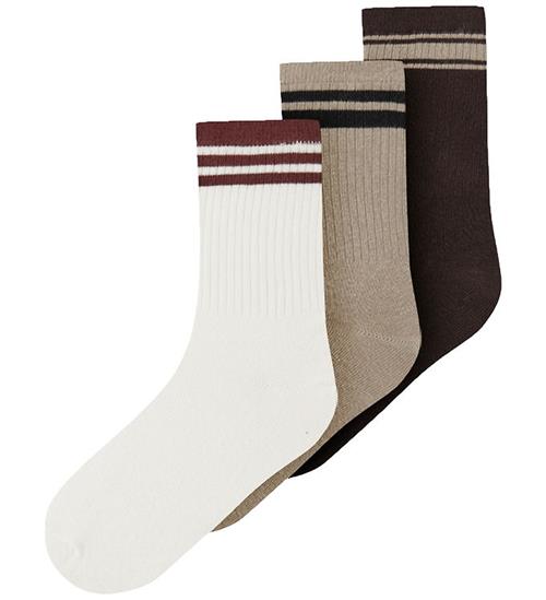 Name It Strømper - NkmRokki - 3-pak - Chocolate Plum/Cloud Dance
