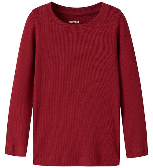 Name It Bluse - Rib - NmnKab - Red Dahlia