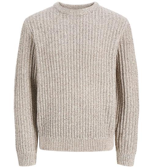 Jack & Jones Bluse - Strik - JjjAxon - Sea Salt/Twisted Mulch