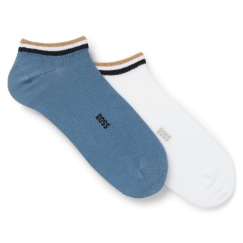 BOSS Strømper 2P AS Uni Stripe CC Hvid/Blå Str 39/42