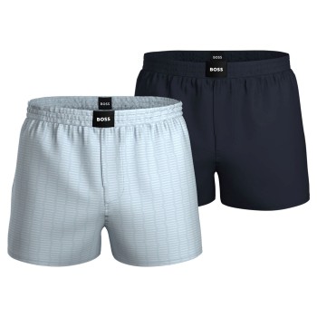 BOSS 2P Cotton Pyjama Shorts Marine/Blå bomuld X-Large Herre