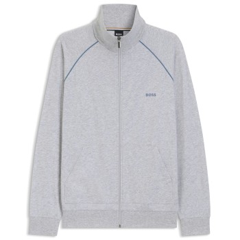 BOSS Mix and Match Zip Jacket Gråmelerad bomuld X-Large Herre