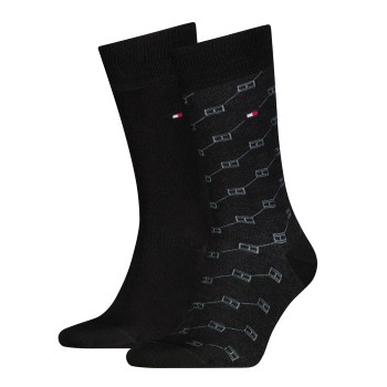 Tommy Hilfiger Strømper 2P Men Flag AOP Sock Sort Str 39/42 Herre