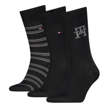 Tommy Hilfiger Strømper 3P Men Monogram Socks Gift Box Sort Str 39/42 Herre