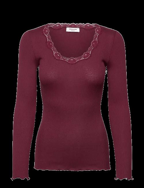 Rosemunde | Rwbabette Silk Ls U-Neck Lace T-Shirt | XL