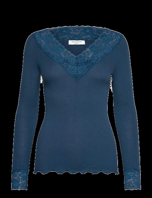 Rosemunde | Rwbernadine Organic Ls V-Neck Lace T-Shirt | M